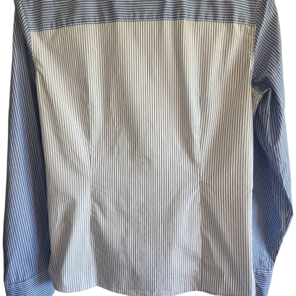Calvin Klein Blue and White Button Front Top - Picture 3 of 6
